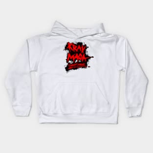 Krav Maga Contact Combat - Red on Black Kids Hoodie